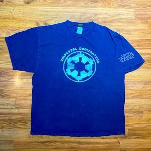 Star Wars Vintage Imperial Domination Blue Logo Movie Shirt - Size XL